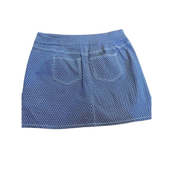 Attire New York Womens Blue Geometric Skort Size 4 Rayon/Nylon/Spandex - Picture 6 of 11